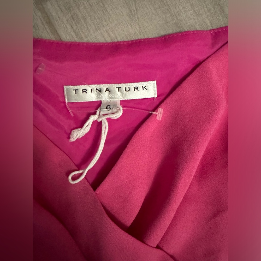 Trina Turk pink puff sleeves mini dress‎ - Picture 5 of 11